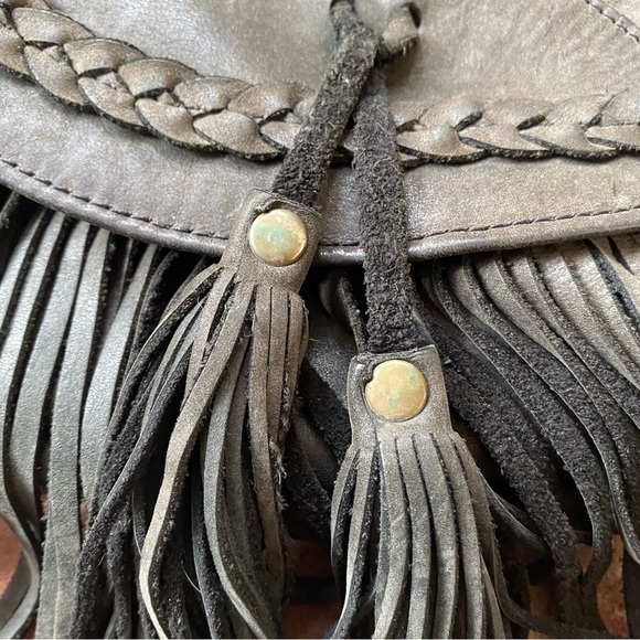 Cowgirl Fringe Cross Body Western Hair Fur Floral Tooled  Veggio Fringed Cowgirl Distressed cross body black leather flap bag paisley